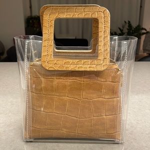 Staud Clear PVC and Crocodile-Embossed Tote Bag